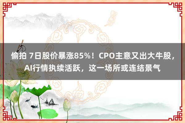 偷拍 7日股价暴涨85%！CPO主意又出大牛股，AI行情执续活跃，这一场所或连结景气