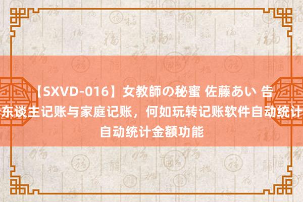 【SXVD-016】女教師の秘蜜 佐藤あい 告别繁琐个东谈主记账与家庭记账，何如玩转记账软件自动统计金额功能