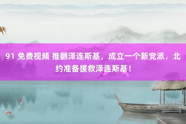 91 免费视频 推翻泽连斯基，成立一个新党派，北约准备援救泽连斯基！