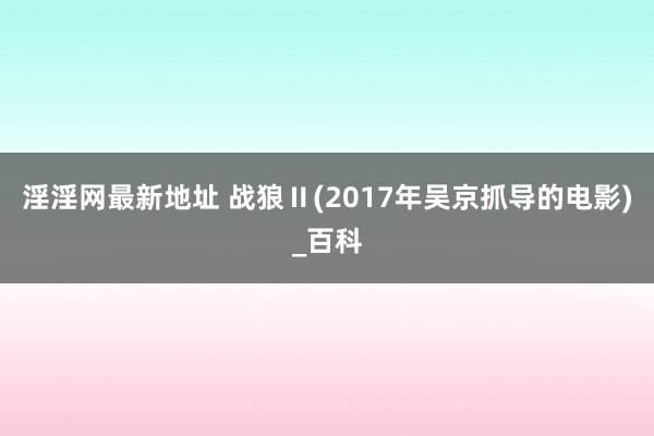 淫淫网最新地址 战狼Ⅱ(2017年吴京抓导的电影)_百科