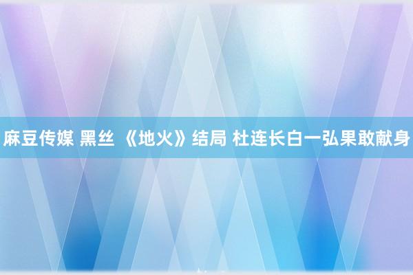 麻豆传媒 黑丝 《地火》结局 杜连长白一弘果敢献身